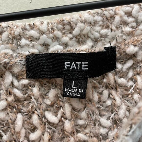 Fate Clairina Textured Pink Blush Pullover Sweater - Size: Large - Picture 3 of 5